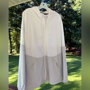 Under Armour UA Squad Warm-Up White and Gray Zip-Up Hoodie Men’s Sz  L-Tall